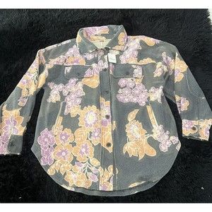 Free People We The Free Printed Ruby Jacket In Charcoal Combo Women Size M NWT